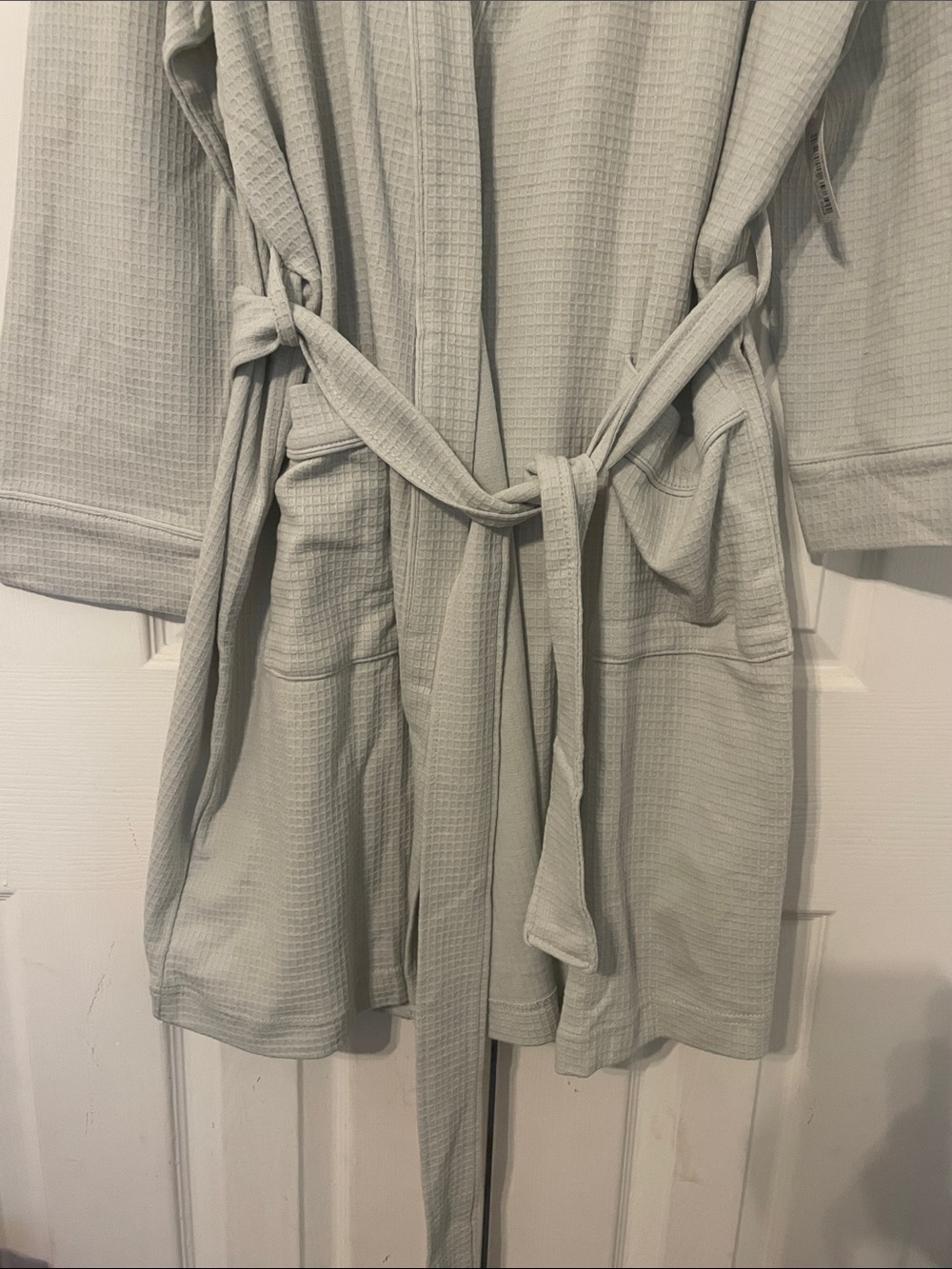 Amazon Essentials Light Sage Waffle-Knit Robe Jacket - Picture 2 of 4